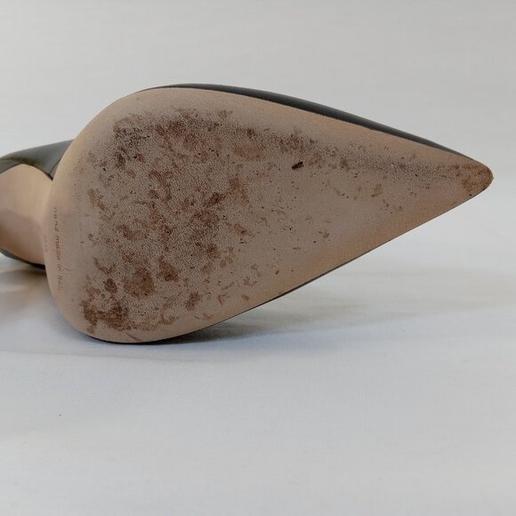 Manolo Blahnik Black Leather Pointed Toe Pumps Heels - Picture 12 of 16